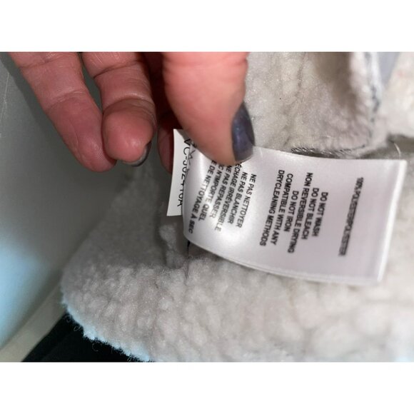 New Vigoss Shearling Aviator Jacket Faux Leather & Sherpa Trim Size Medium - Picture 5 of 9